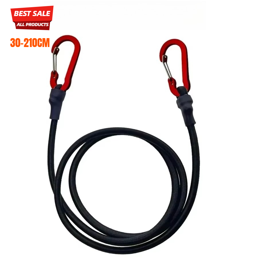 Car Accessories Roof Rack - Tali Bungee 8mm dengan Kait Merah,