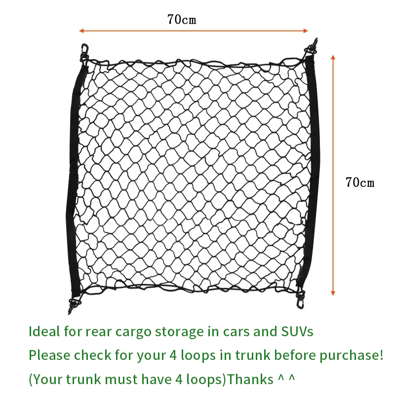 4 kait 70x70 CM jaring bagasi  - Car Cargo Net Trunk ulasan dan harga