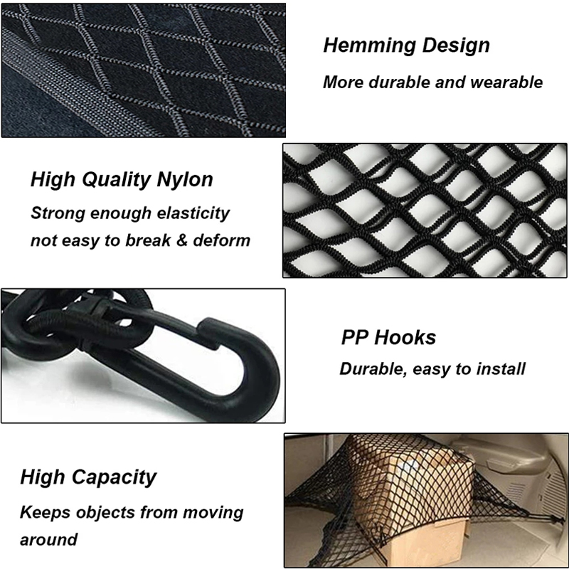 4 kait 70x70 CM jaring bagasi  - Car Cargo Net Trunk ulasan dan harga